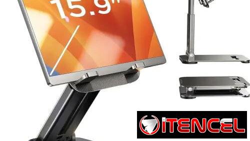 Soporte Ajustable LISEN para Tablet e iPad hasta 15.9” Plegable con Altura y Ángulo Regulables para Escritorio