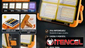Lámparas recargables con paneles solares y con función de Power Bank