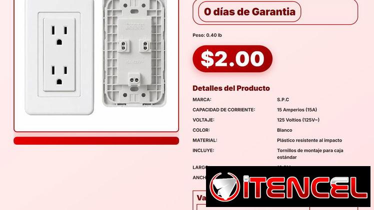 TOMACORRIENTE DOBLE BLANCO S.P.C .