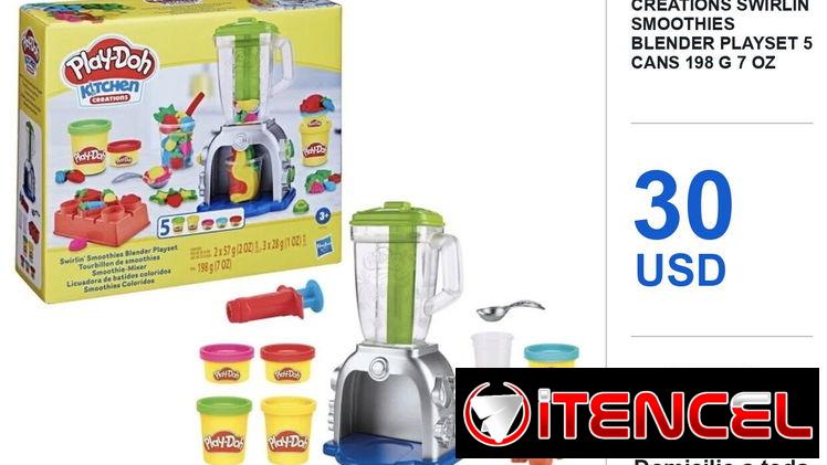 Hasbro Play-Doh Kitchen Creations Swirlin Smoothies Blender Playset 5 Cans 198 g 7 oz