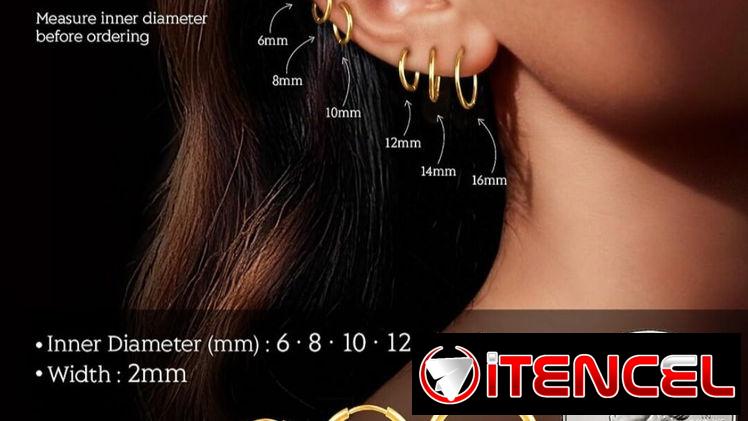 aretes de aro (hipoalergénicos) — foto 2
