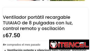 Ventilador portátil recargable