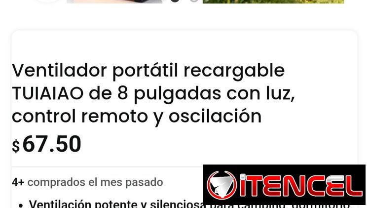 Ventilador portátil recargable