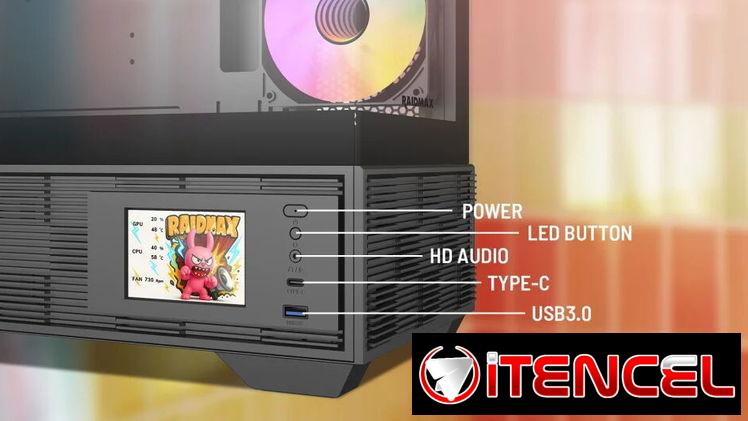Chasis raidmax i803 tipo pecera con pantalla lcd — foto 2
