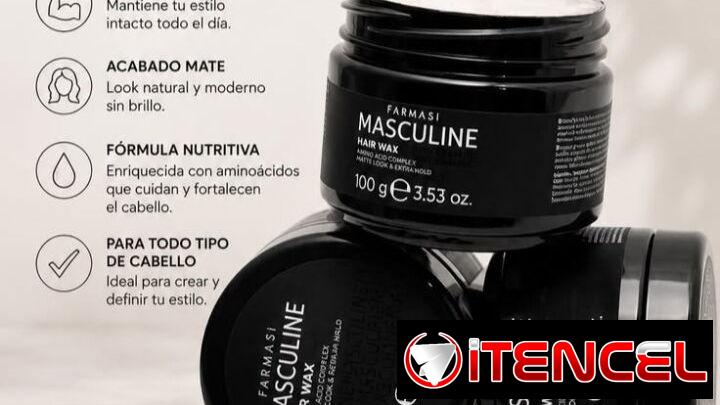 Cera capilar MASCULINE 100g (con arcilla, cera de abeja y aminoácidos) Acabado 100% mate y natural — foto 2
