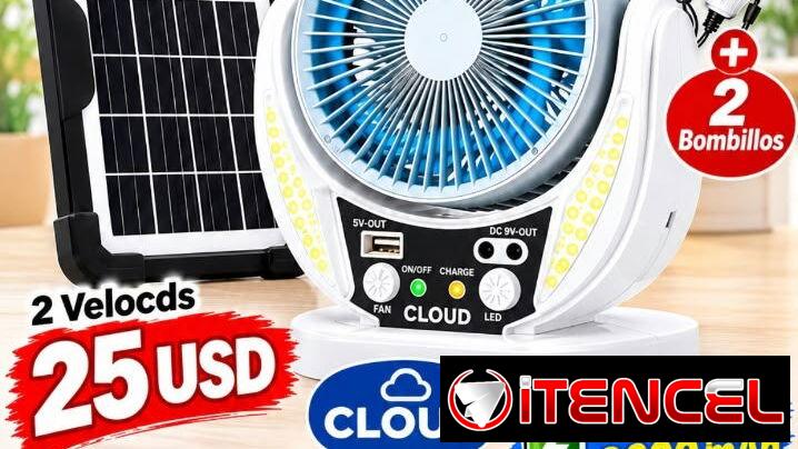 Mini ventilador recargable con panel solar