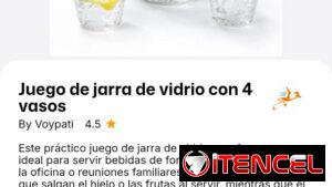 Juego de jarra de vidrio con vasos