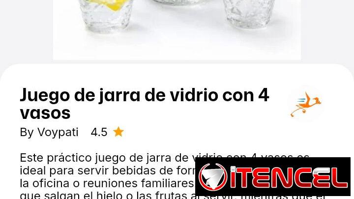 Juego de jarra de vidrio con vasos