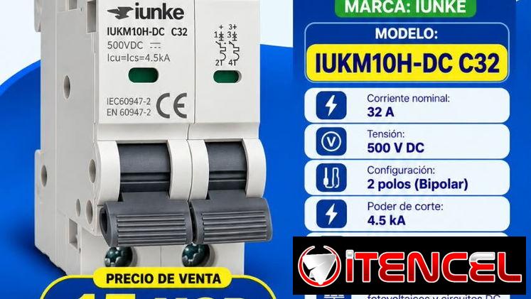 Breaker Corriente Directa, CD. Fotovoltaico. 16, 32 y 63 amperes. Disyuntores bipolares. — foto 2