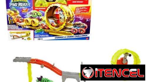 Mattel Hot Wheels Monster Trucks Power Smashers Charge Chase Challenge Playset 116 cm