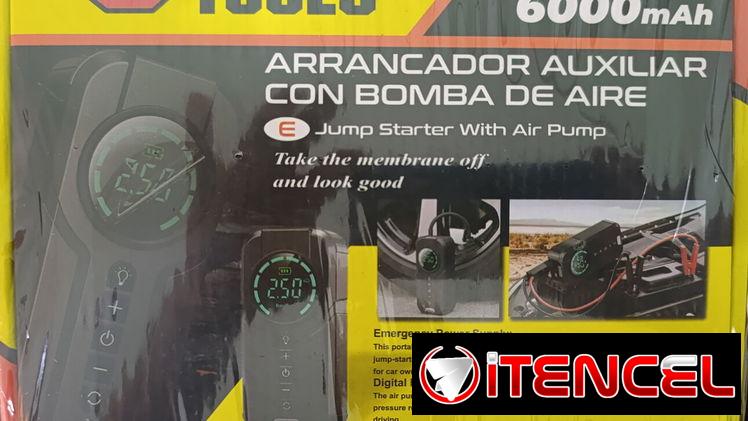 Arrancador de baterías y compresor de aire 6000 mAh.