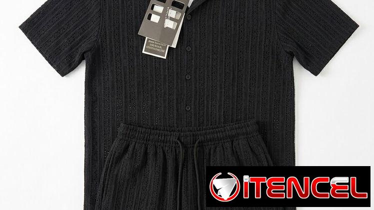 Conjunto de Tela Calada Estilo Resort (Camisa y Short) nueva — foto 4