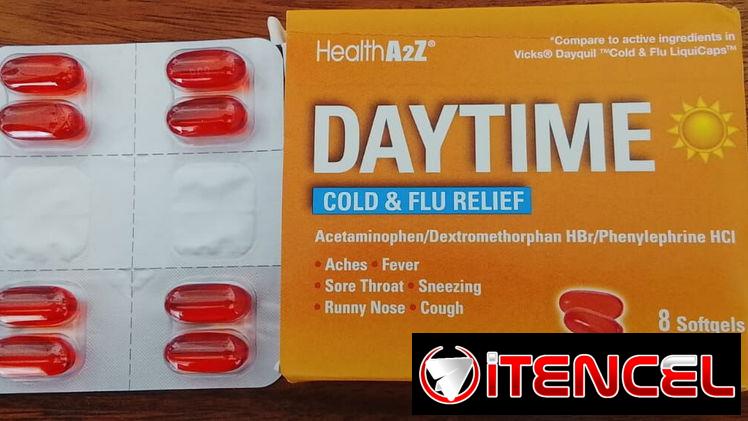 DayTime Cold & Flu Relief (8 cápsulas) - Pastillas del día para el Alivio diurno para el resfriado y la gripe ($1000)