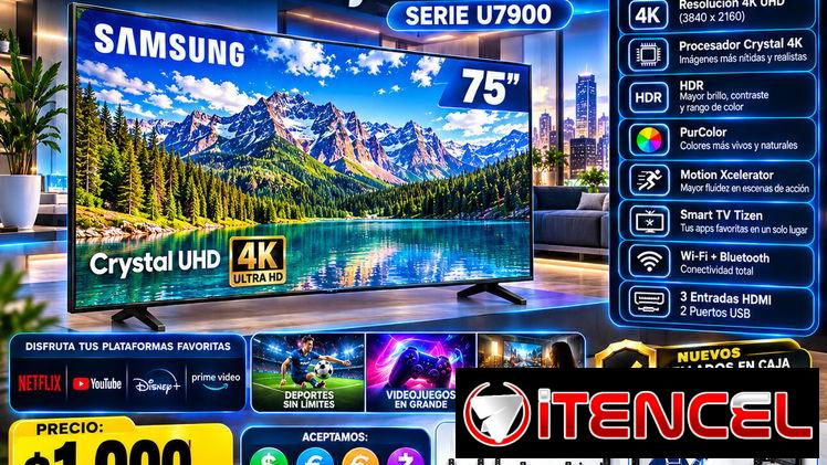 CRYSTAL UHD 4K 75” U7900 📺🔥 👑📲 WhatsApp: 53321047 PANTALLA GIGANTE • CALIDAD 4K • — foto 1