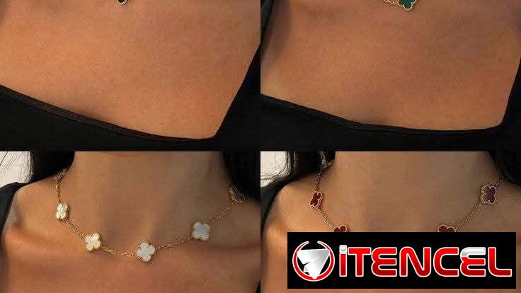 Collares Originales Vancleef de Trébol de la Suerte oro laminado 18K