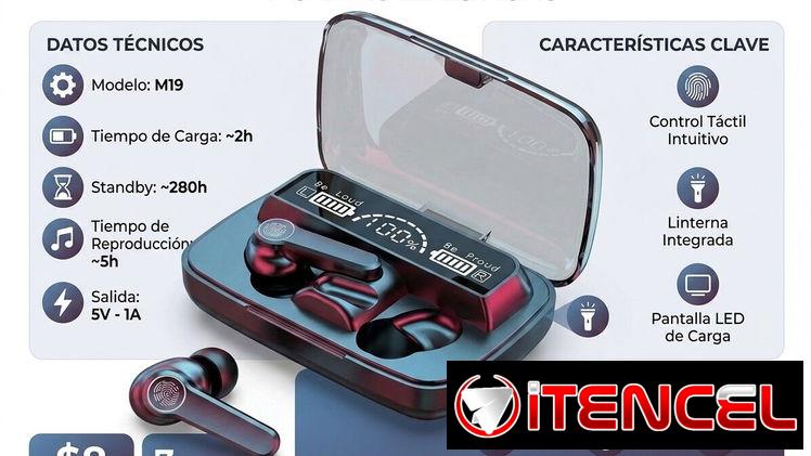58296067 🎧 AUDÍFONOS INALÁMBRICOS M19 🎧 💸 PRECIO: 8 USD 🛡️ Garantía: 7 días por defectos de fábrica — foto 2