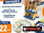 Escalera con asiento reductor de baño para niño