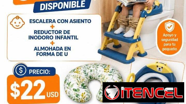 Escalera con asiento reductor de baño para niño