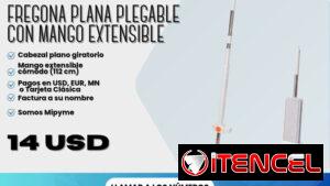 🧹 FREGONA PLANA PLEGABLE CON MANGO EXTENSIBLE 💲 Precio: $14 USD