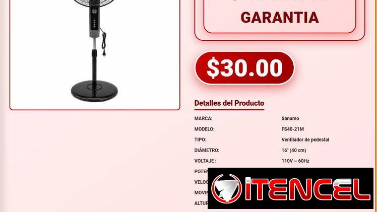 VENTILADOR DE PEDESTAL 16″ SANUMO .