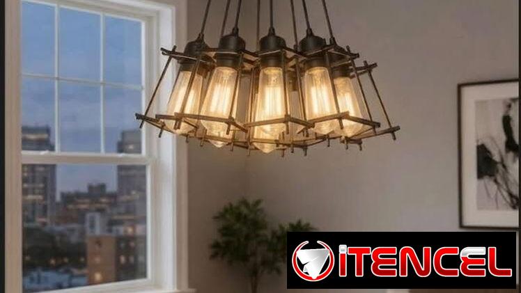 Lámpara vintage de 8 luces