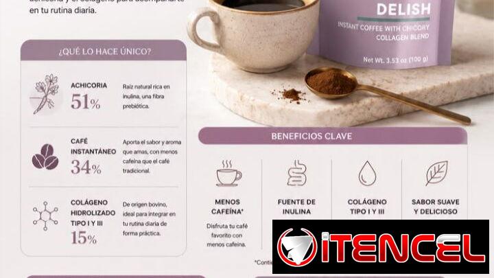 CAFÉ INSTANTÁNEO de Achicoria con Colágeno 25 serv☕Fibra prebiótica q favorece la salud digestiva y el control de peso — foto 3