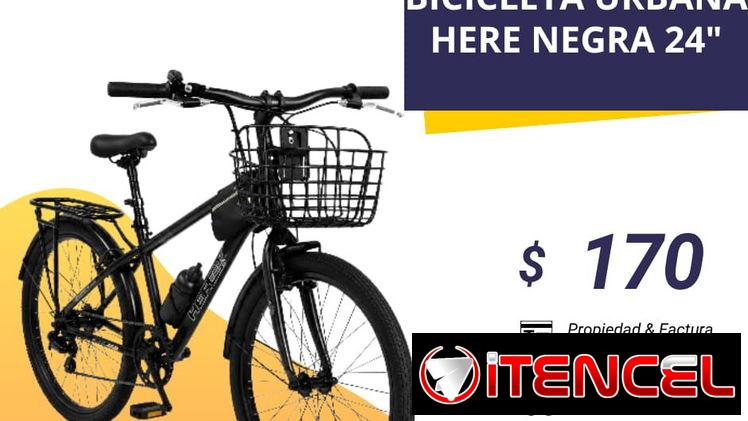 BICICLETA URBANA HERE NEGRA 24