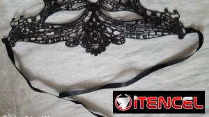 Máscara antifaz de encaje negro para fiesta, graduación, disfraces, baile. Máscara veneciana con cinta negra. Sexy