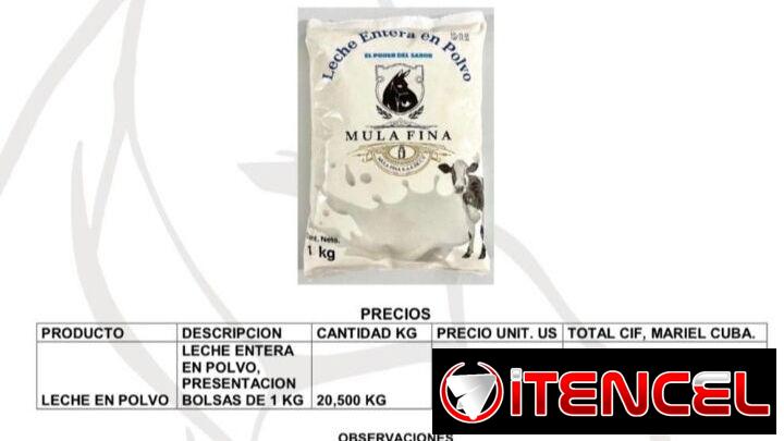 ‼️Venta mayorista por contenedores de leche entera en polvo‼️Registrada ante el INHEM‼️Más detalles en la imagen‼️