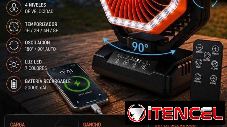 Ventilador recargable y Ciclomotor eléctrico