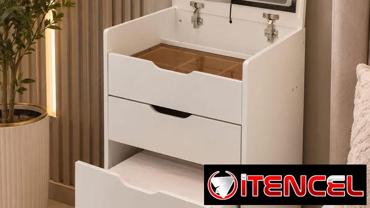 Cómoda de 4 gavetas con espejo