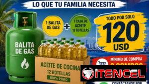 Balita de gas y aseite de cocina