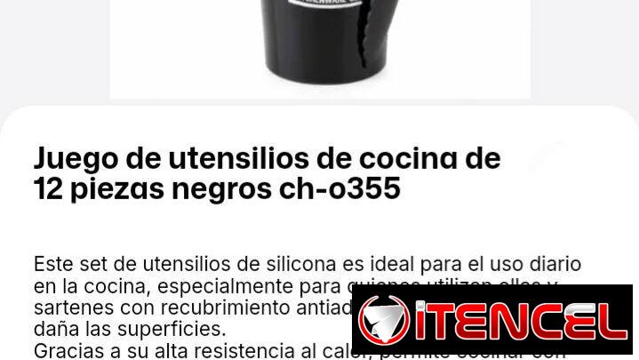 Juego de utensilios e cocina