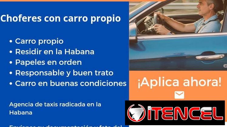 Oferta de empleo para chofer con carro propio