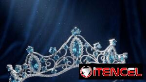 Tiara o Corona Azul Elegante