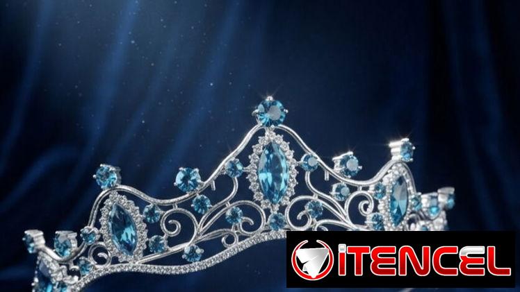 Tiara o Corona Azul Elegante