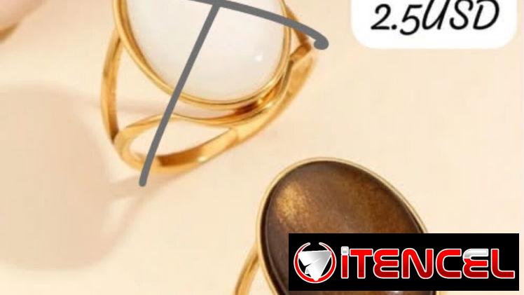 Sortijas o anillos de acero inoxidable con piedra blanca🤍 o carmelita 🤎