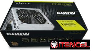 Fuente Aisens 500w 36 amp Certificada 80+ Bronce Plus 24 pin motherboard 8 pin Microprocesador 8 pin tarjeta Video 4 con