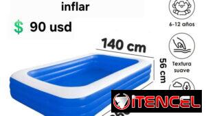 🔸 Piscina inflable con bomba para inflar 💲 90 usd