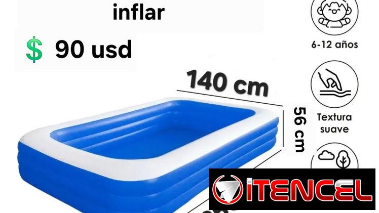 🔸 Piscina inflable con bomba para inflar 💲 90 usd