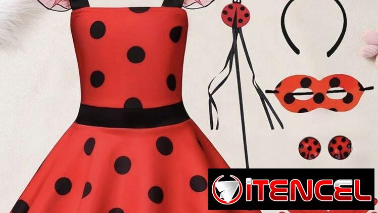DISFRAZ DE LADY BUG PARA NIÑA DE 5 a 6 años NUEVO IDEAL PARA HALLOWEN O CUMPLEAÑOS