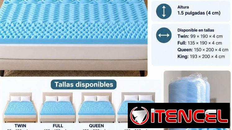 Topper de espuma con gel refrescante 4 cm (Full) — foto 1