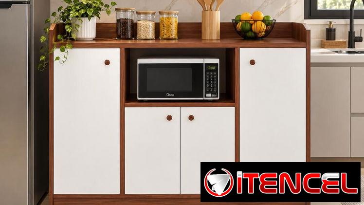 📢 Muebles modernos de madera (estante) para decorar cocina – comedor 🤍🤎 Importados.