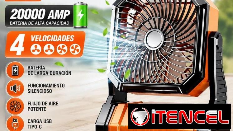 Ventilador Recargable FT70 Recargable de 20000 amp 4 Velocidades