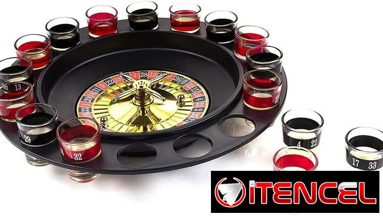 Ruleta de Chupitos Beber 🎲🍷 con 16 Vasos Chupitos de Cristal Numerados, en fiestas, casino y entretenimiento adulto
