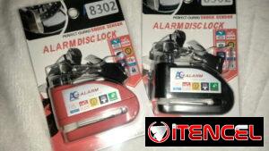 Candado de alarma para disco de freno de motos