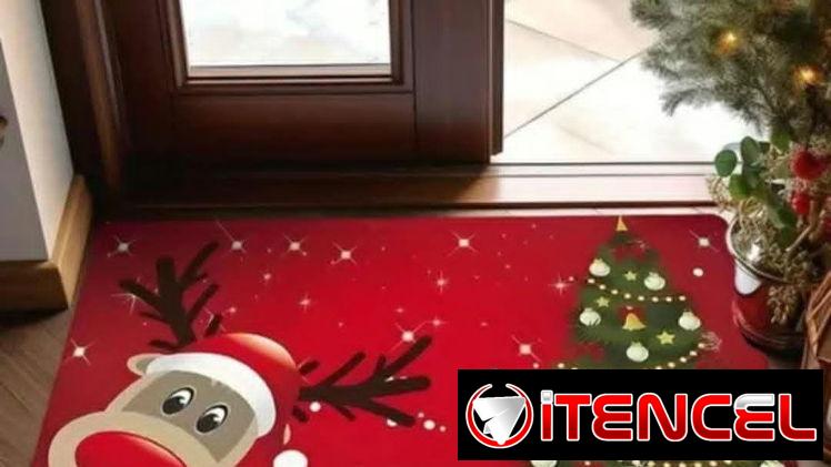 💜Alfombra para entrada de navidad Engomadas completamente  Antideslizante  Medida:60cm x 40 cm Precio: 7 usd