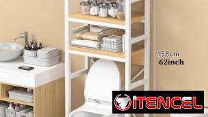 🧧Estante organizadorde 3 nivelesde tablero de madera y marco de metal/40 usd🧧