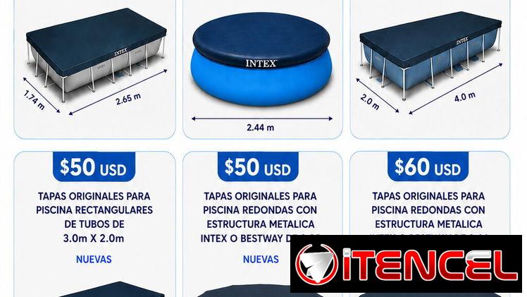 Piscinas y Tapas o cobertores para piscina originales de la marca Intex y bestway.