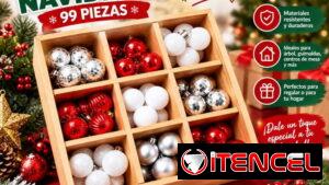 Set de 99 bolas de navidad 3 cm (son de las pequeñas) 15 USD el paquete